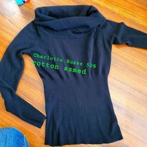 Sz m Charlotte Russe long-sleeved cotton blend cowl neck EUC